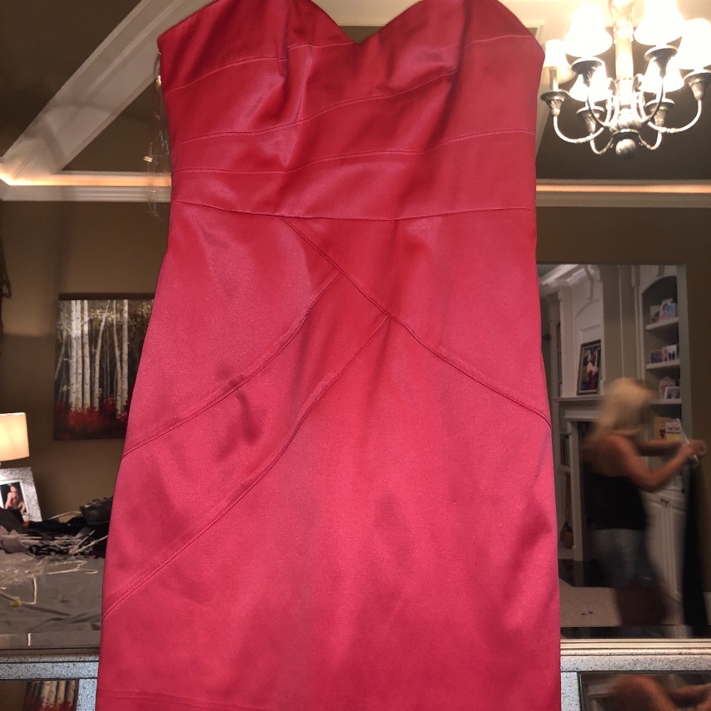 PINK SATIN COCKTAIL DRESS